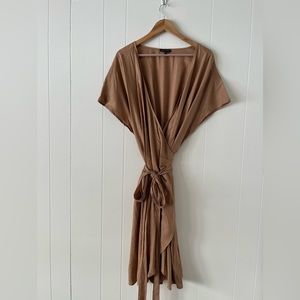 Camel Universal Standard Tulip Wrap Dress